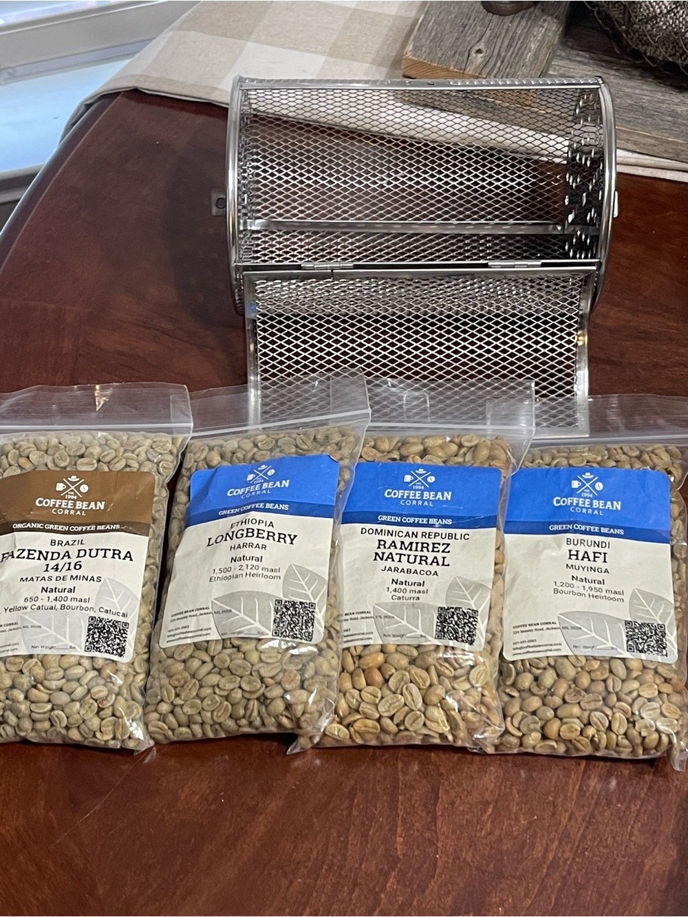 Green coffee beans organic 5 sample
Packs and roaster drum new